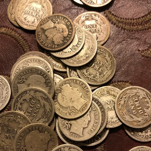 Barber dimes/ tube of 50 coins - Picture 5 of 11